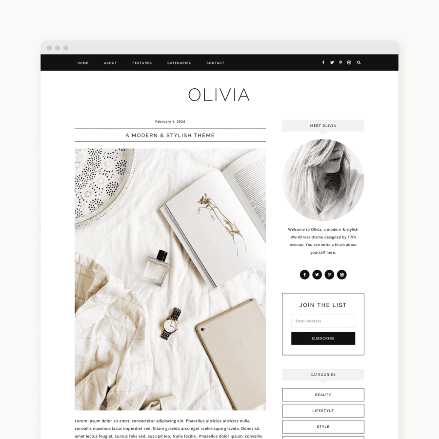 Olivia WordPress Theme